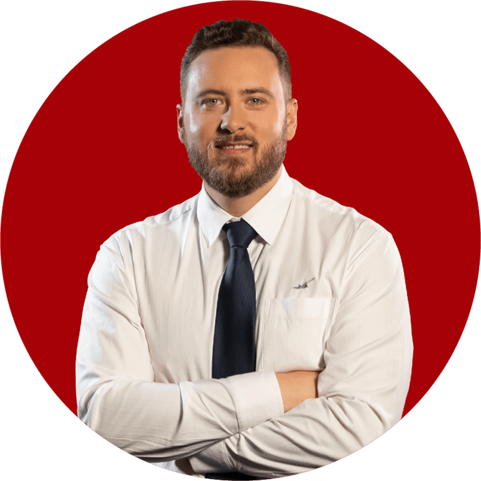 White bearded businessman in a red circle