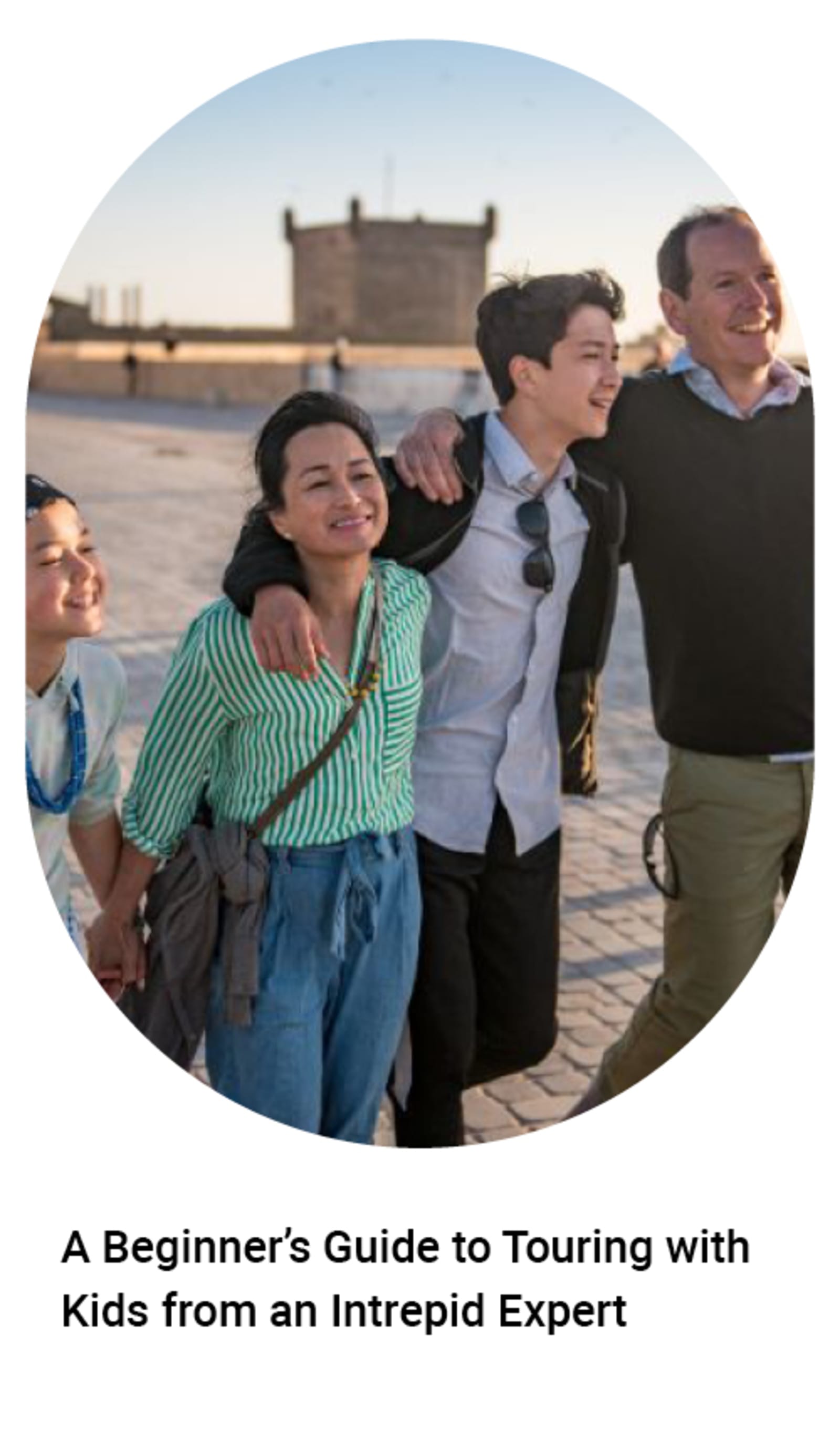 Family of 4 walking holding hands - A beginner's guide to touring with kids from an Intrepid expert