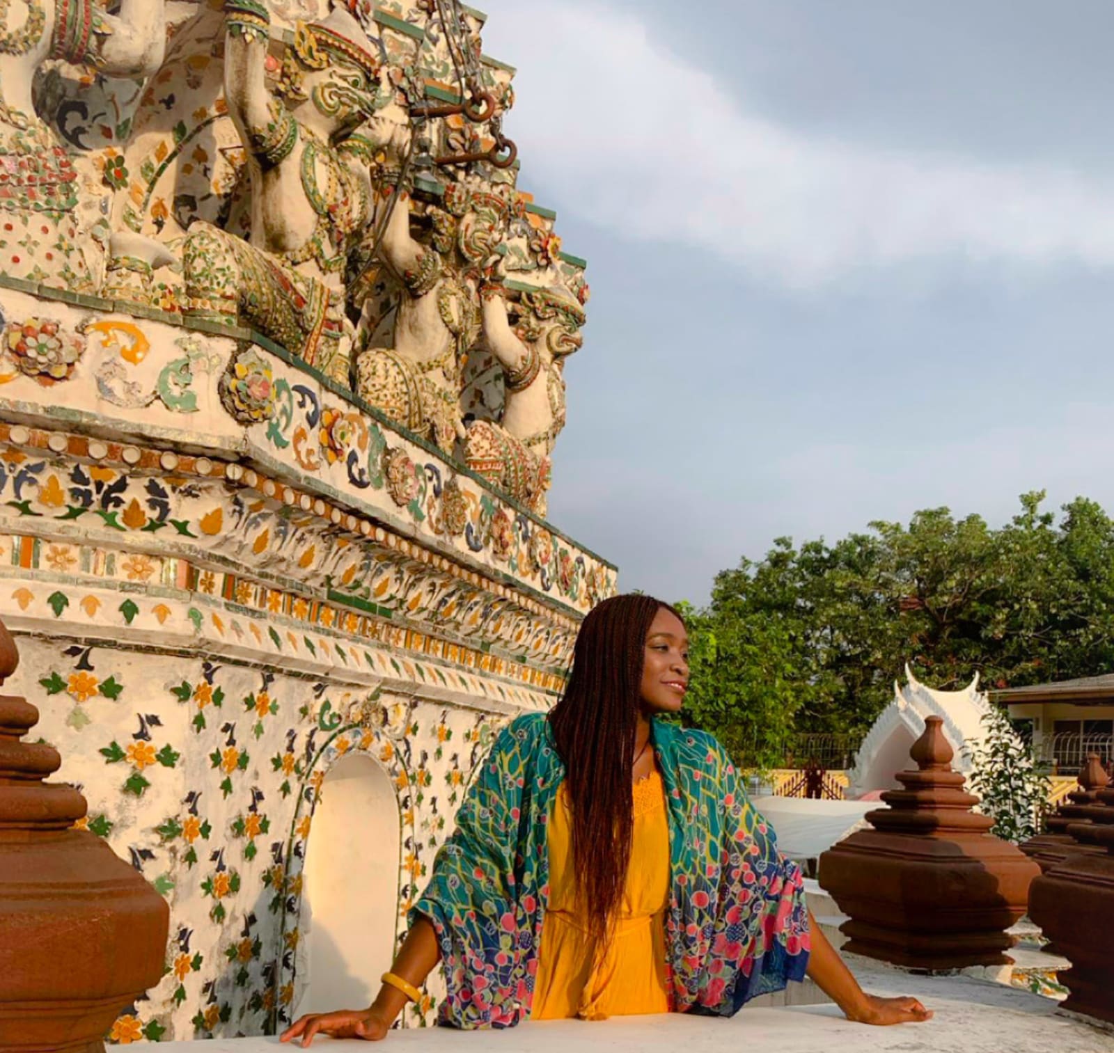 Davida at Wat Arun Temple, Bangkok, Thailand