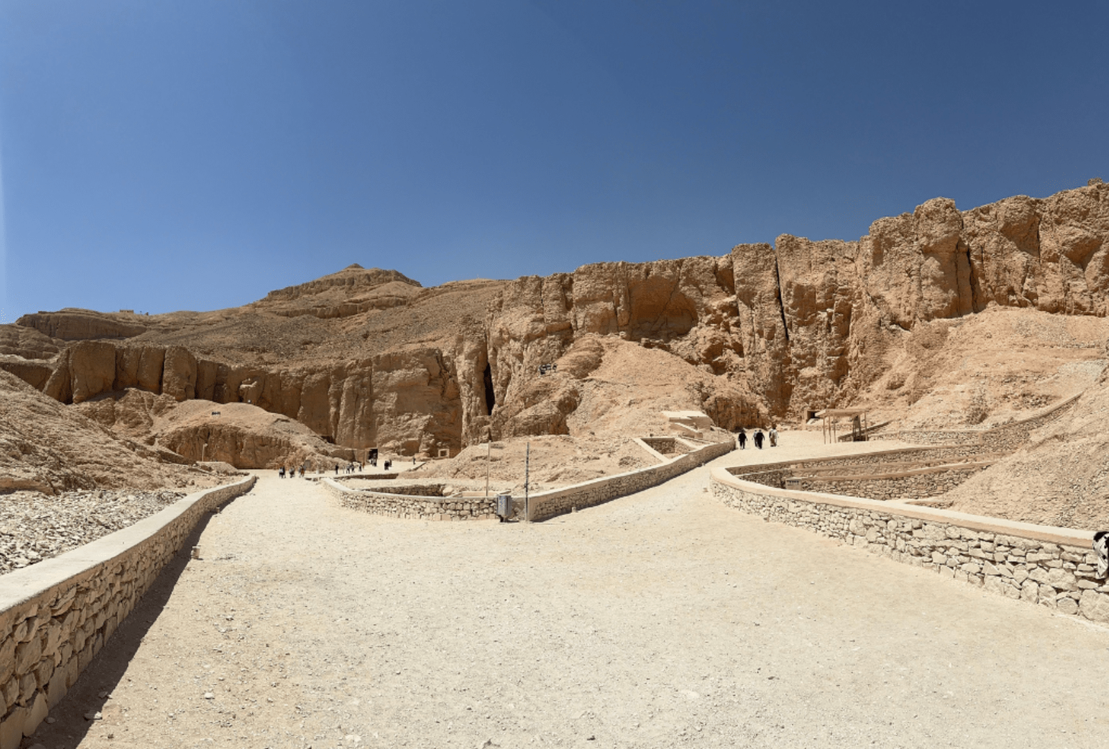 The dry, rocky landscape of the Valley of the Kings