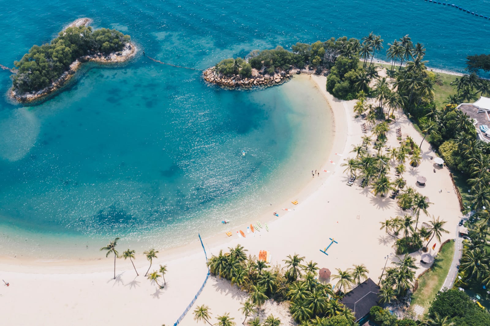 A beach on Sentosa Island in Singapore