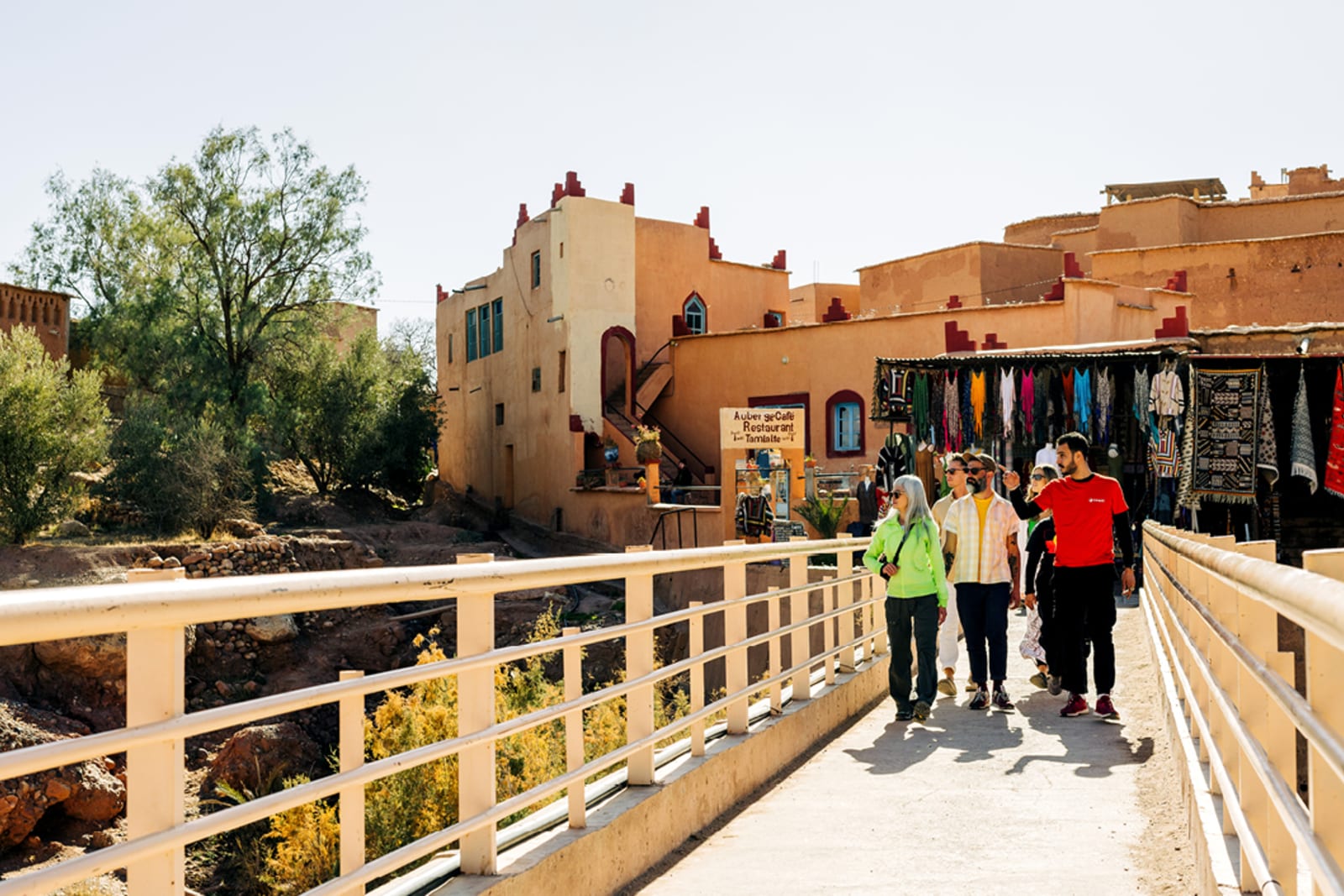 An Intrepid guide and travellers in Aït Benhaddou, Morocco