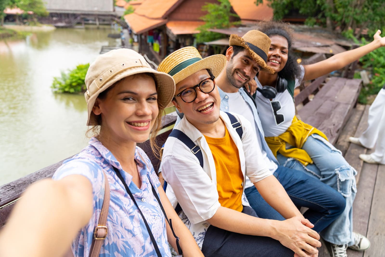 A group of travellers on a volunteer tourism trip