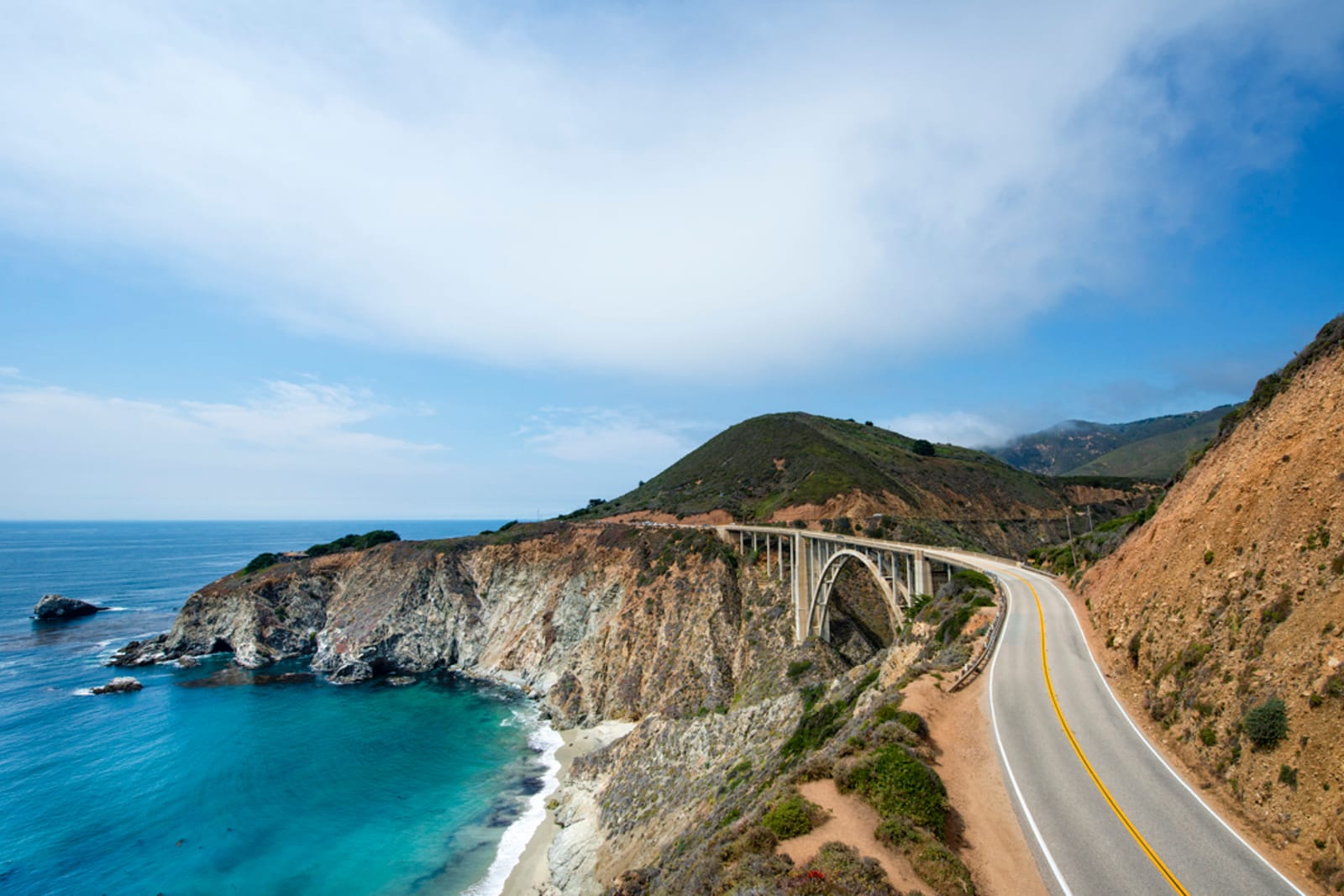 The Bixby Bridge is an iconic landmark on the Pacific Coast Highway