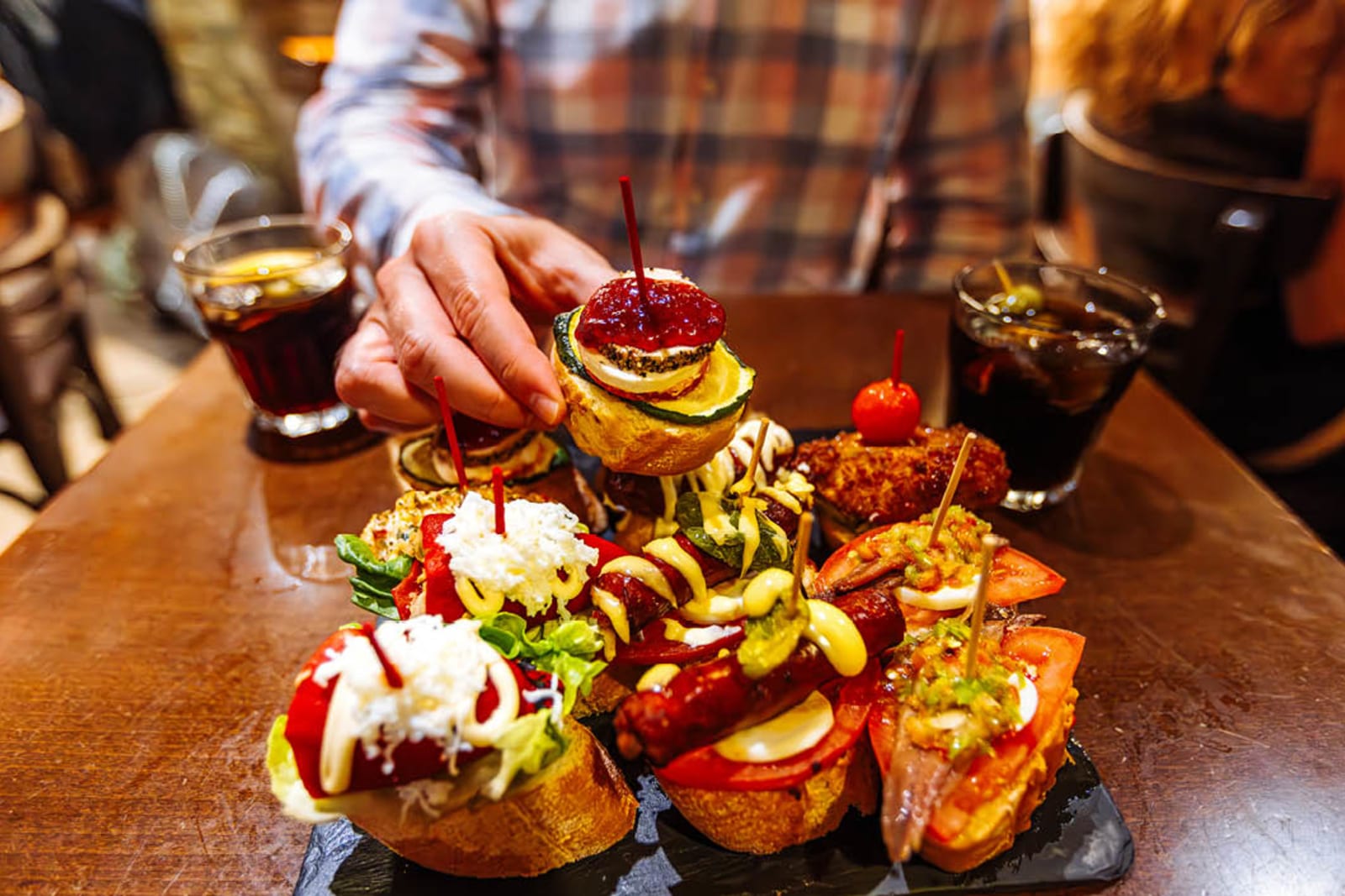 A plate of Spanish tapas