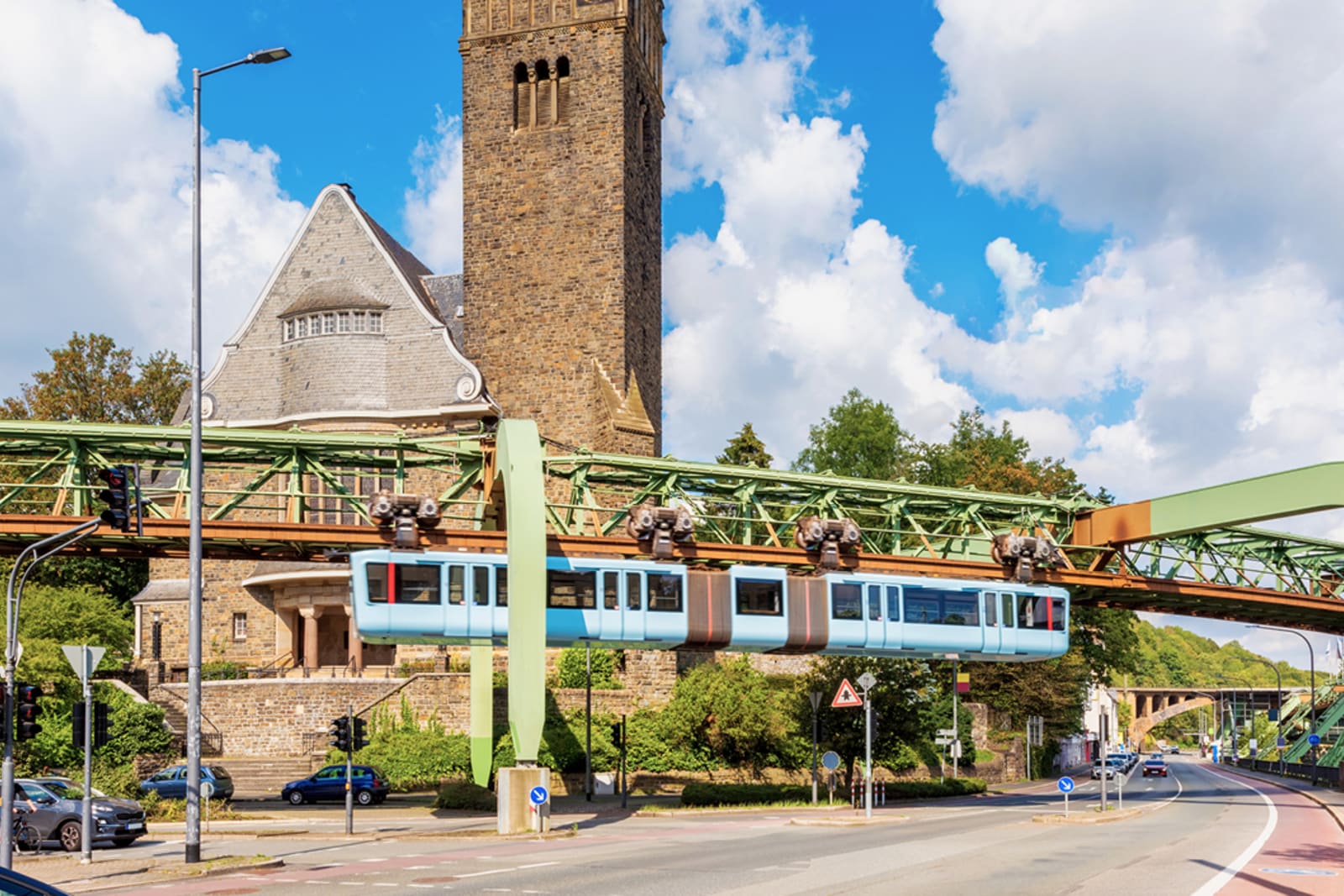 The Schwebebahn suspension railway in Wuppertal, Germany
