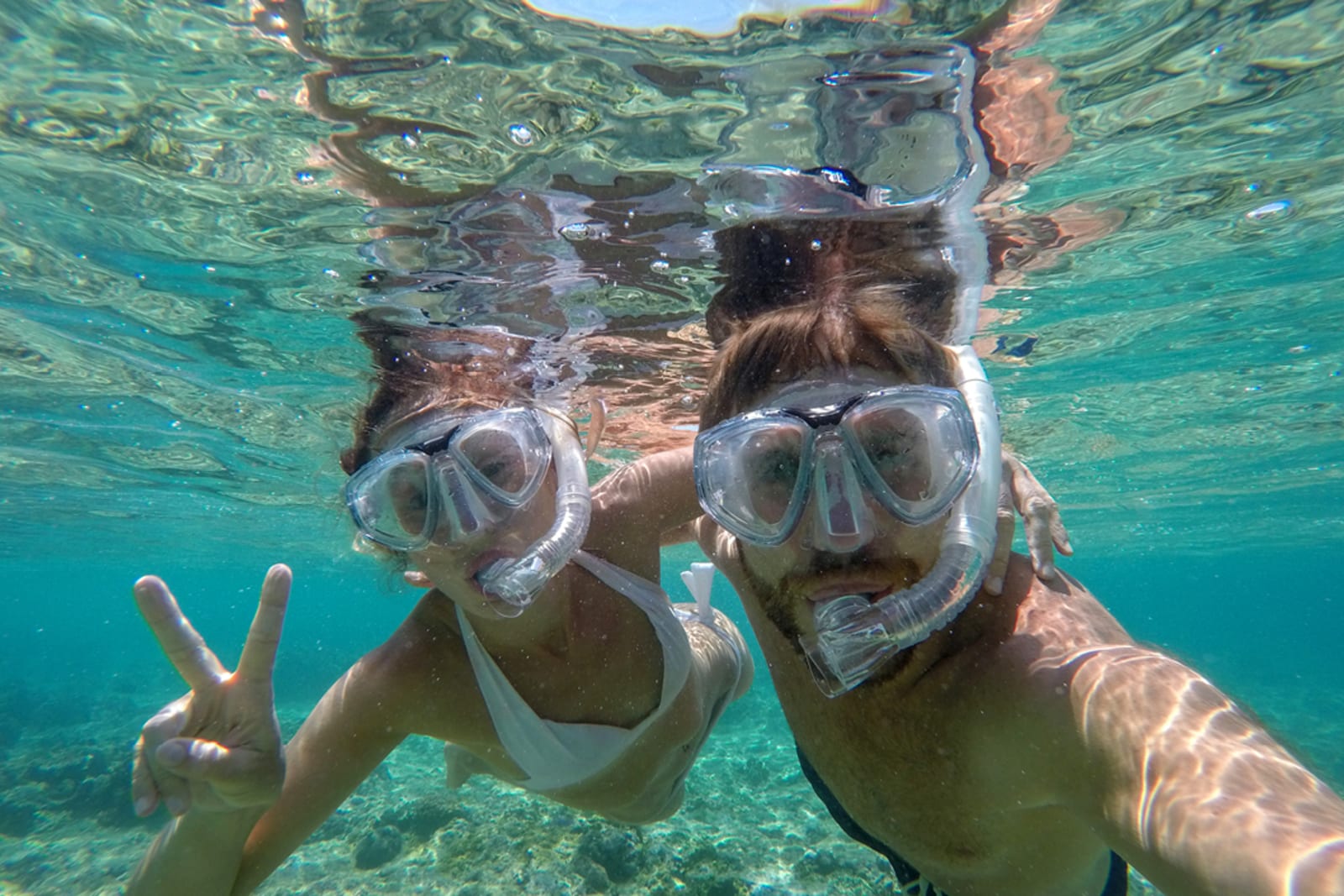 Couple snorkelling in Bali