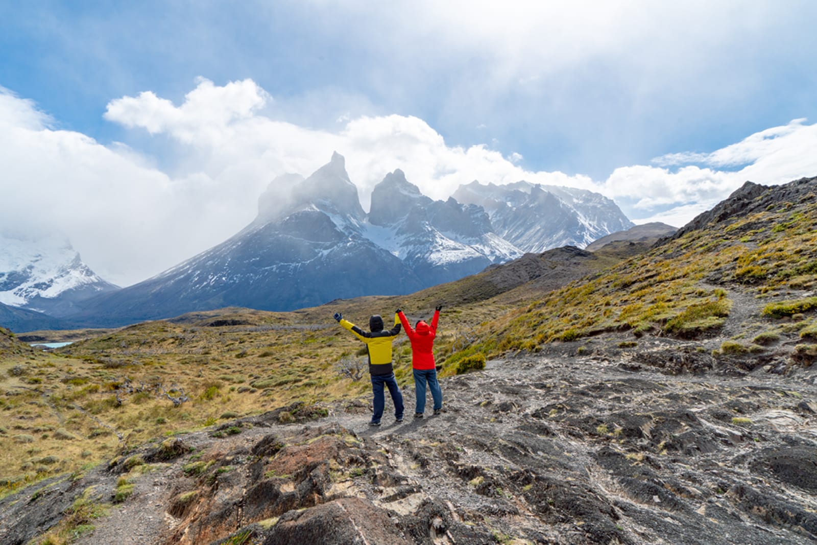 Couple hiking in Patagonia