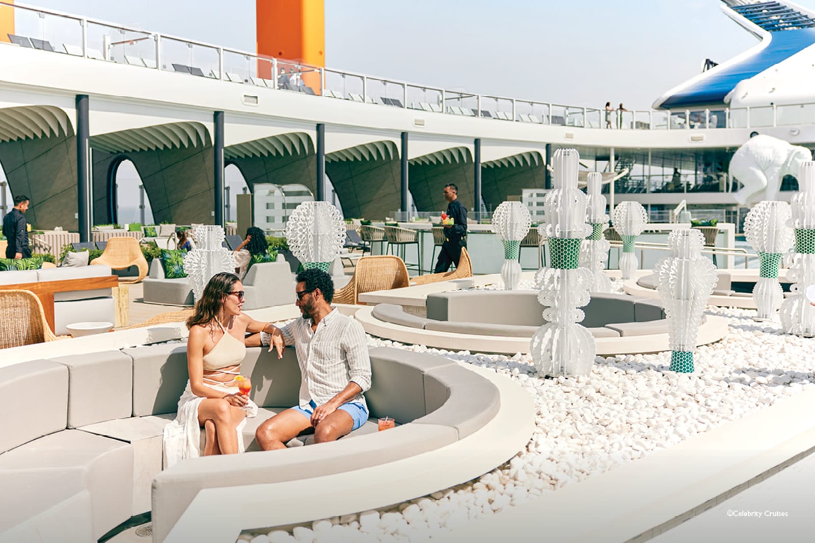 A couple aboard a Celebrity Cruises ship