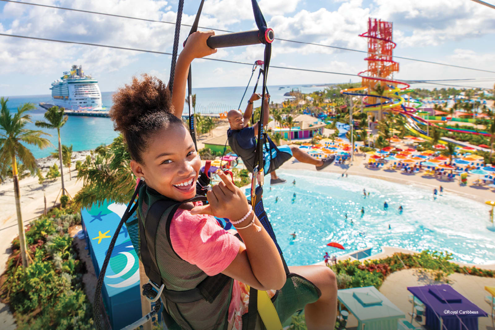 Child ziplining on a cruise shore excursion