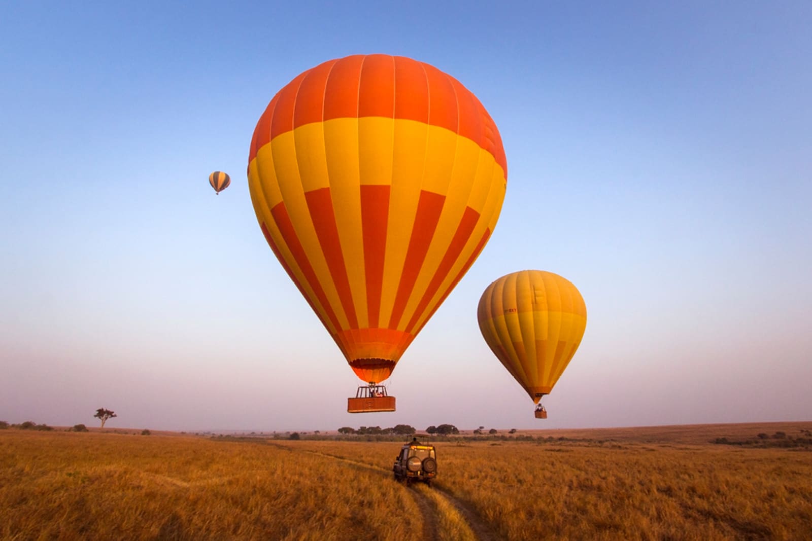 Hot air balloon experience during Africa tour