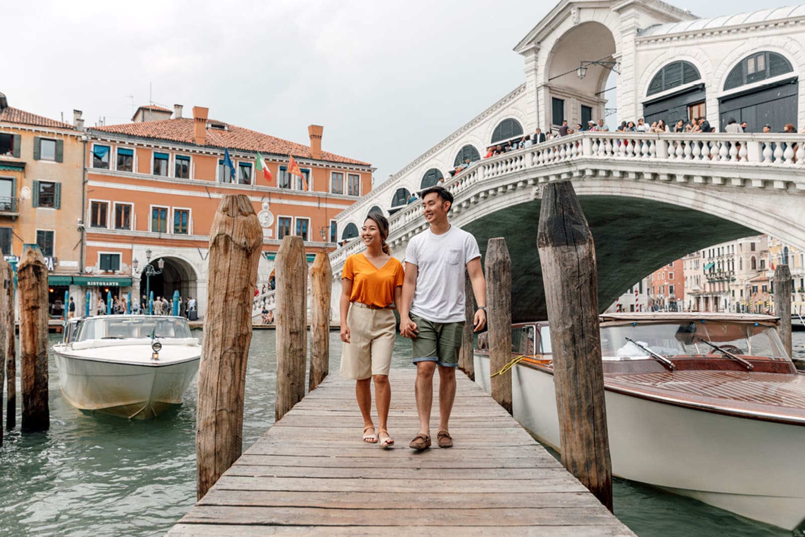 Couple exploring Venice, Italy