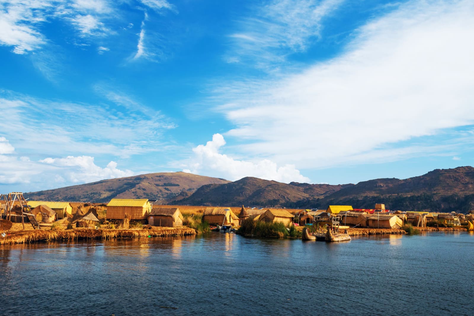 Uros Islands on Lake Titicaca in Peru