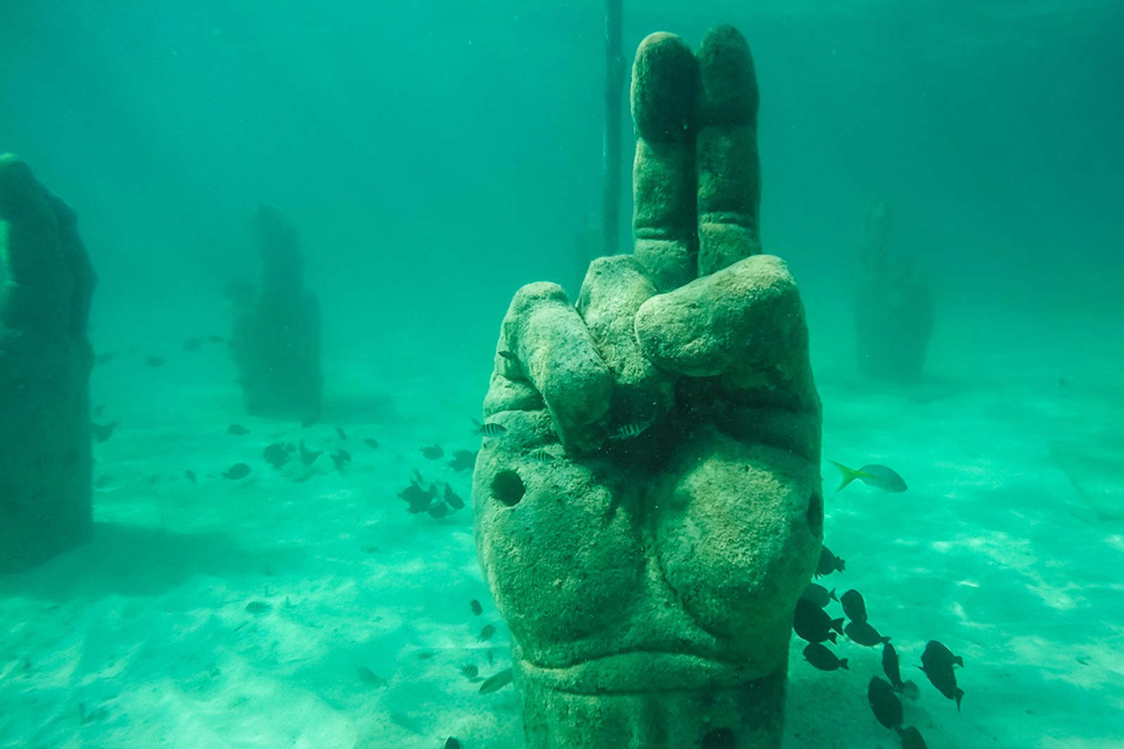 Underwater sculpture in Mexico