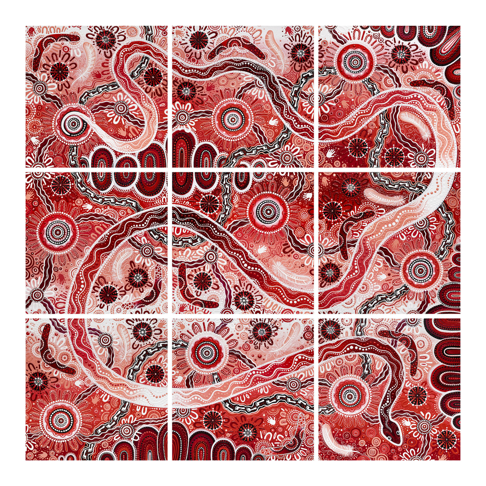 An indigenous piece of artwork that tells the story of Flight Centre