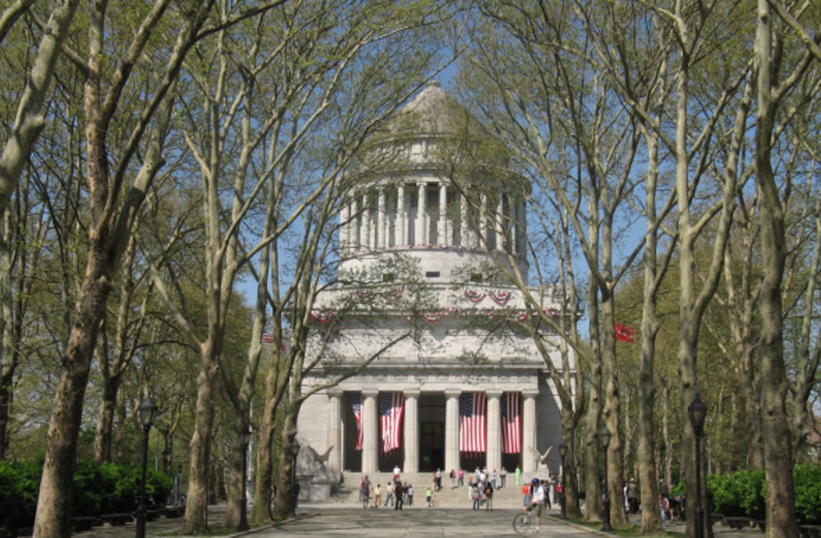White monument in Riverside park, New York
