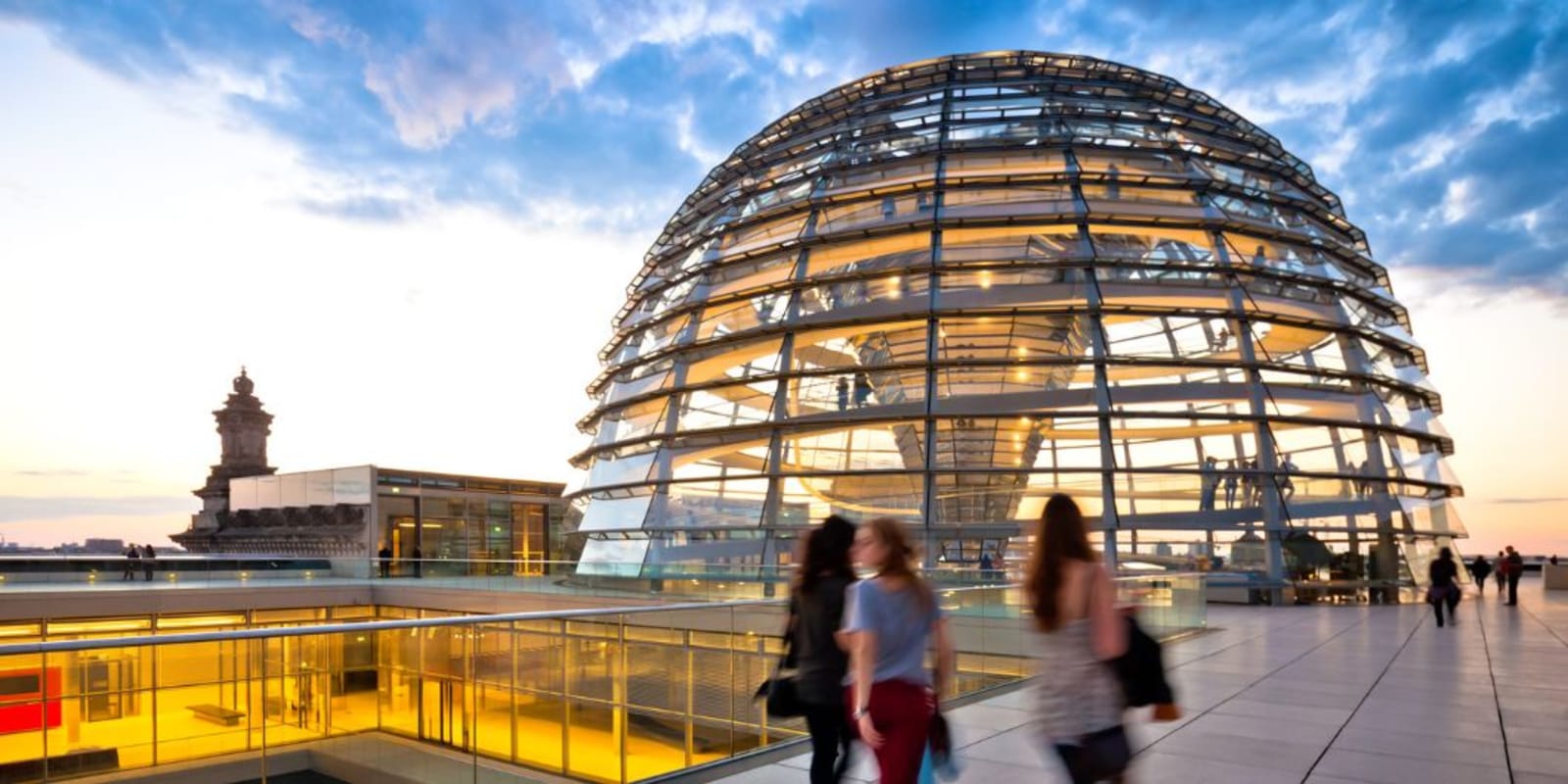 The giant glass dome of the Reichstag Building in Germany