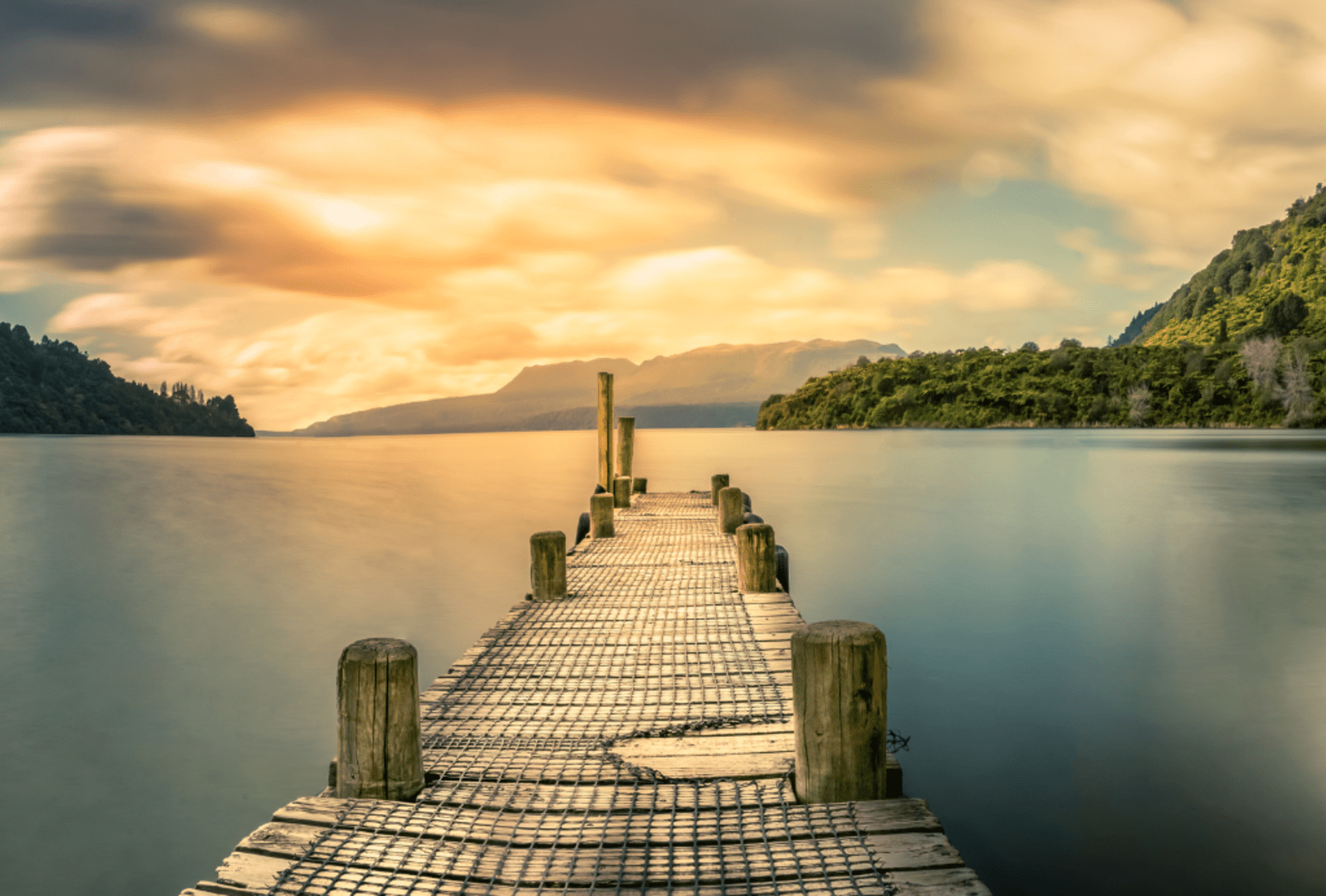 Scenic view of lake against sky during sunset, Lake Tarawera, Bay Of Plenty, New Zealand
