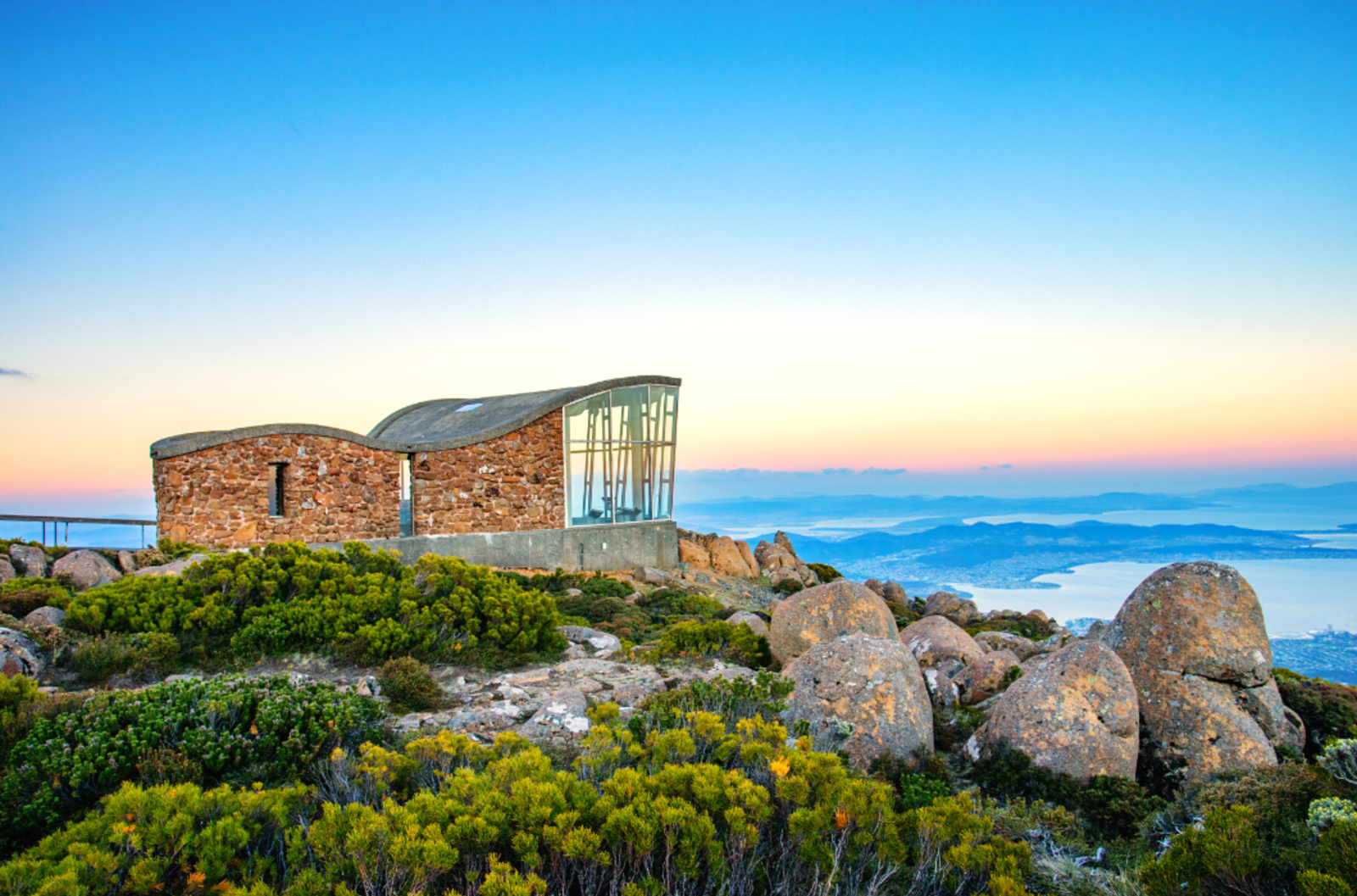 View over Hobart at dawn