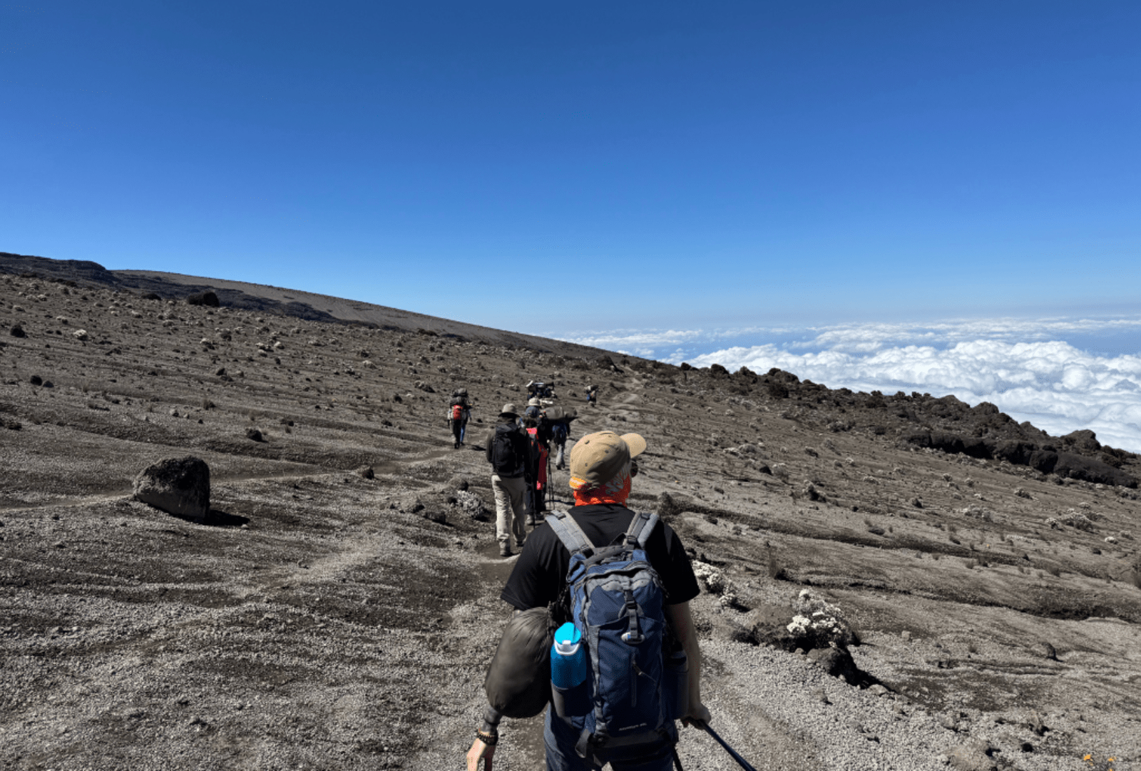 Moonscape scenery along the Machame Route of Mount Kilimanjaro