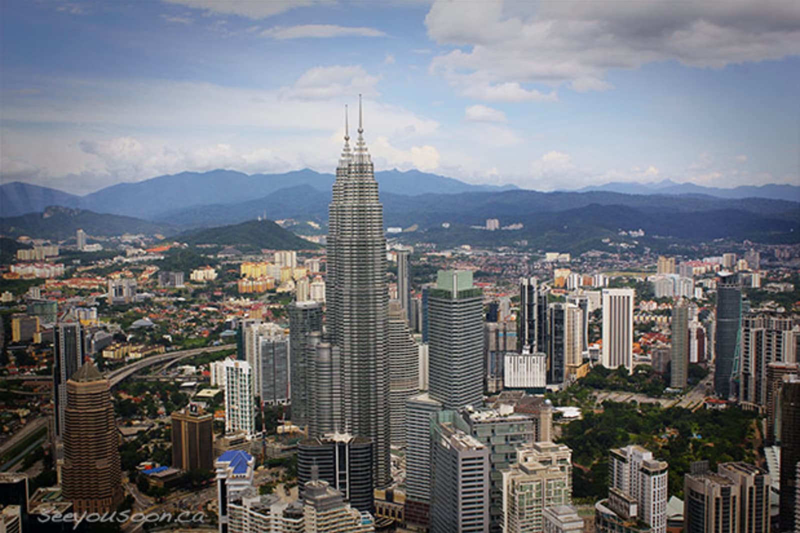 Menara Kuala Lumpur tower on a slightly cloudy day