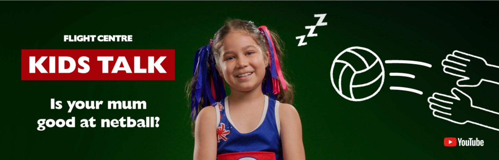 Kids talk - is your mum good at netball? Young netball player on a chalkboard background