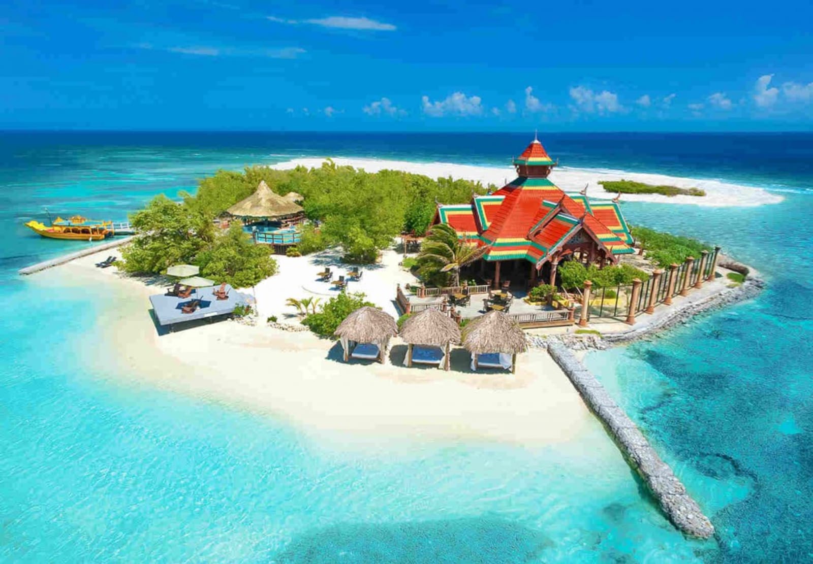 Overhead shot of the Sandals Royal Caribbean - a private island resort