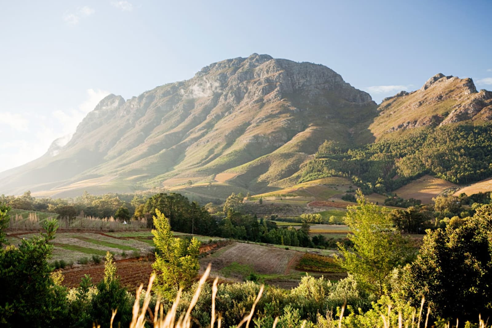 Stellenbosch Mountain, view from Hells Heights Pass, South Africa