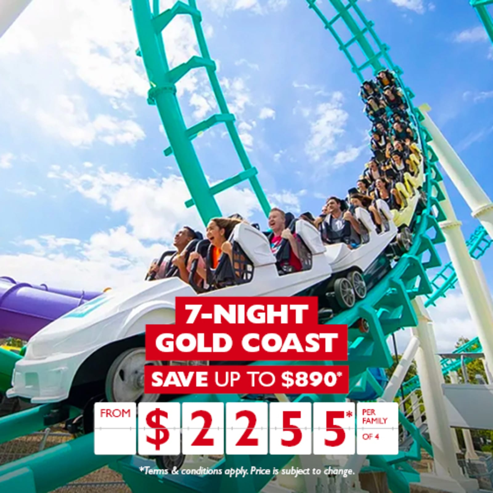 7-night Gold Coast. Save up to $890* from $2255* per family of 4