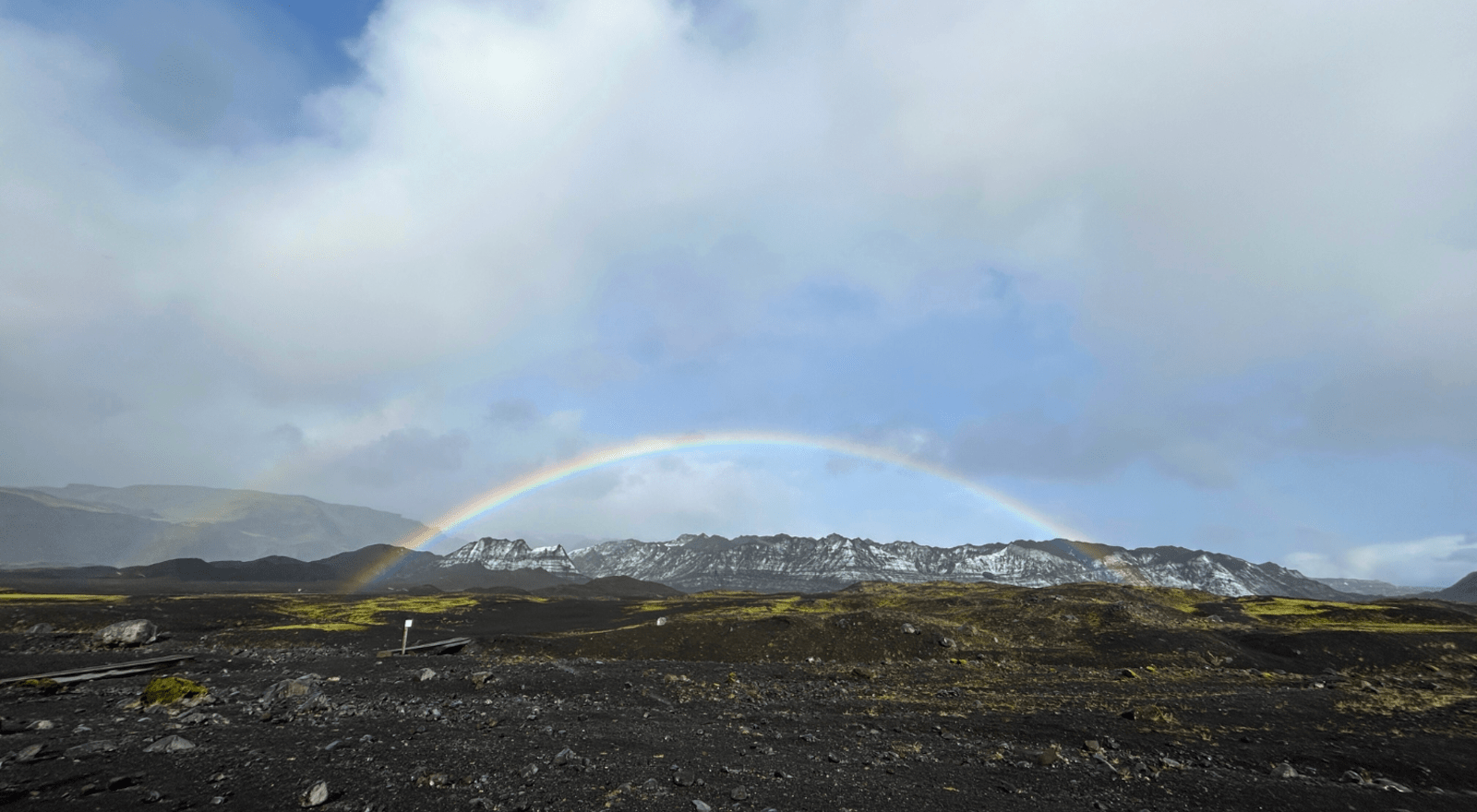 rainbow over Katla in Iceland