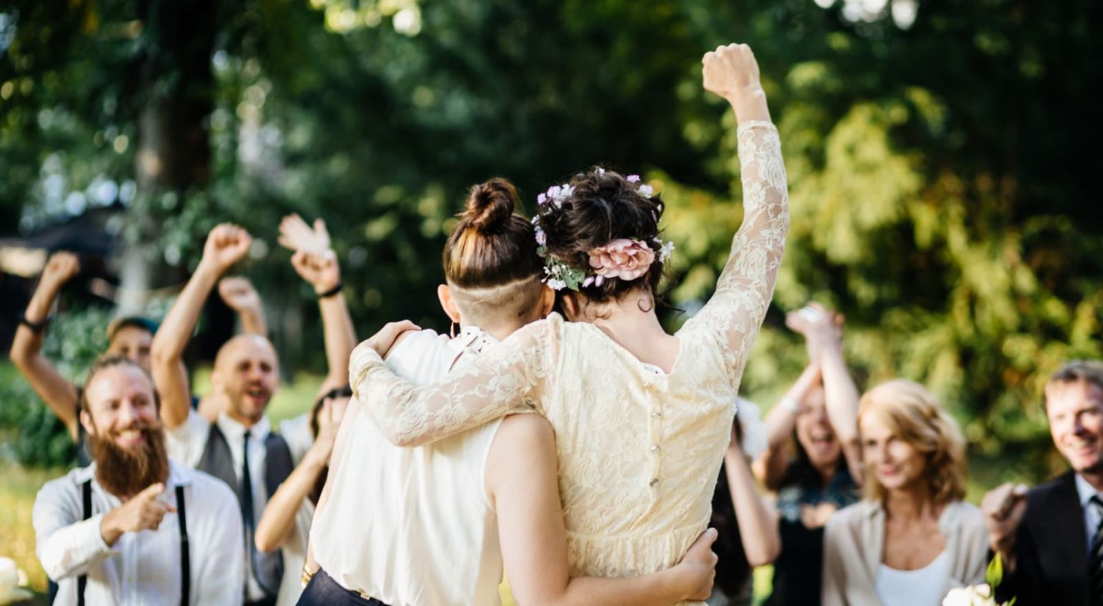 couple getting married in front of guests
