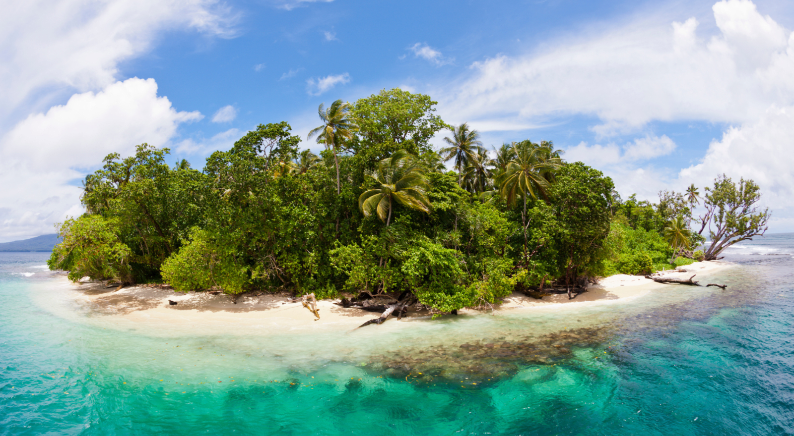 small island surrounded by blue water