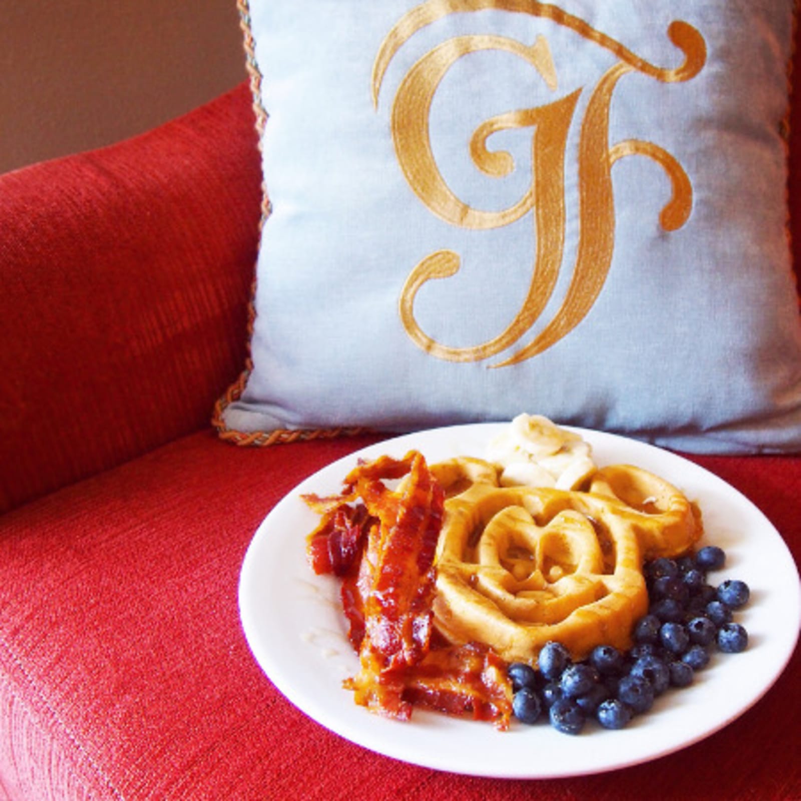 A tasty dessert with a mickey mouse design