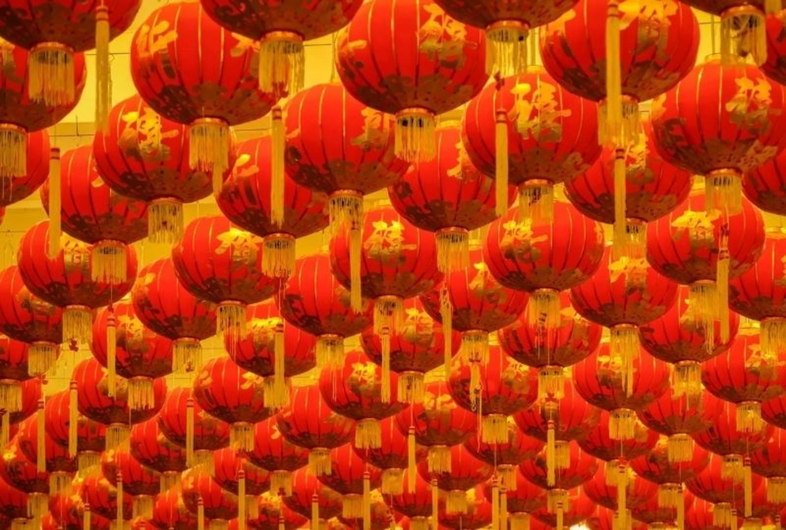 Lunar New Year decorations in Bangkok