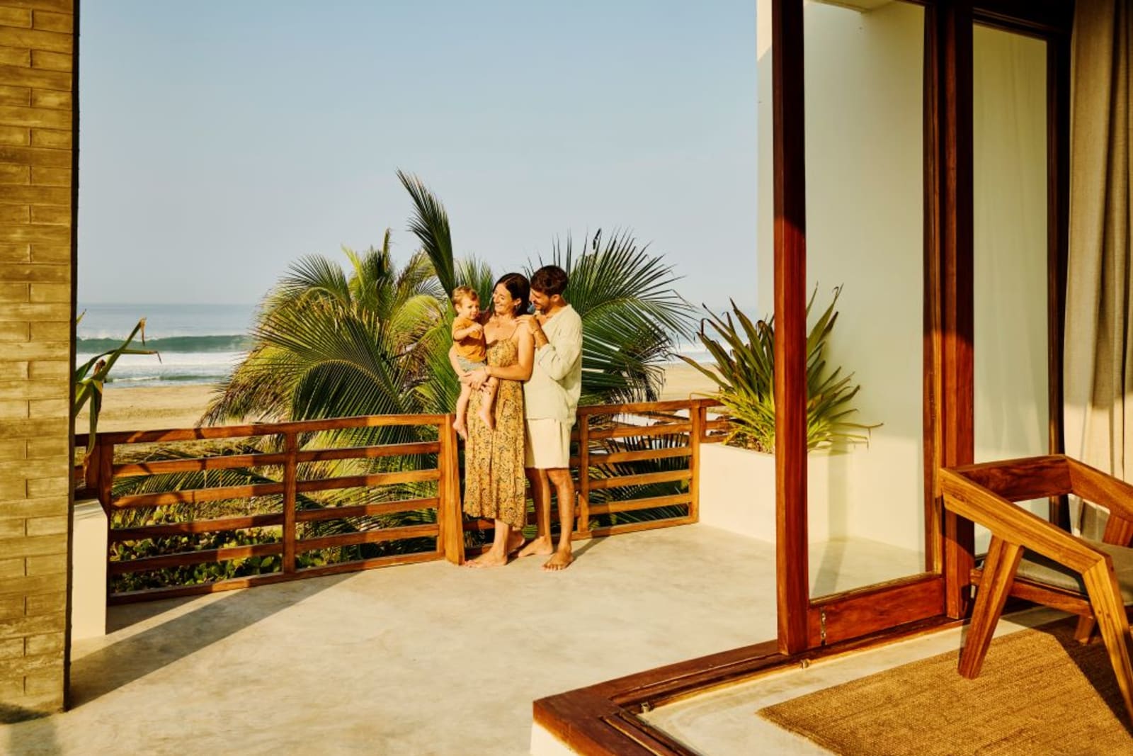 Young family at an all-inclusive resort