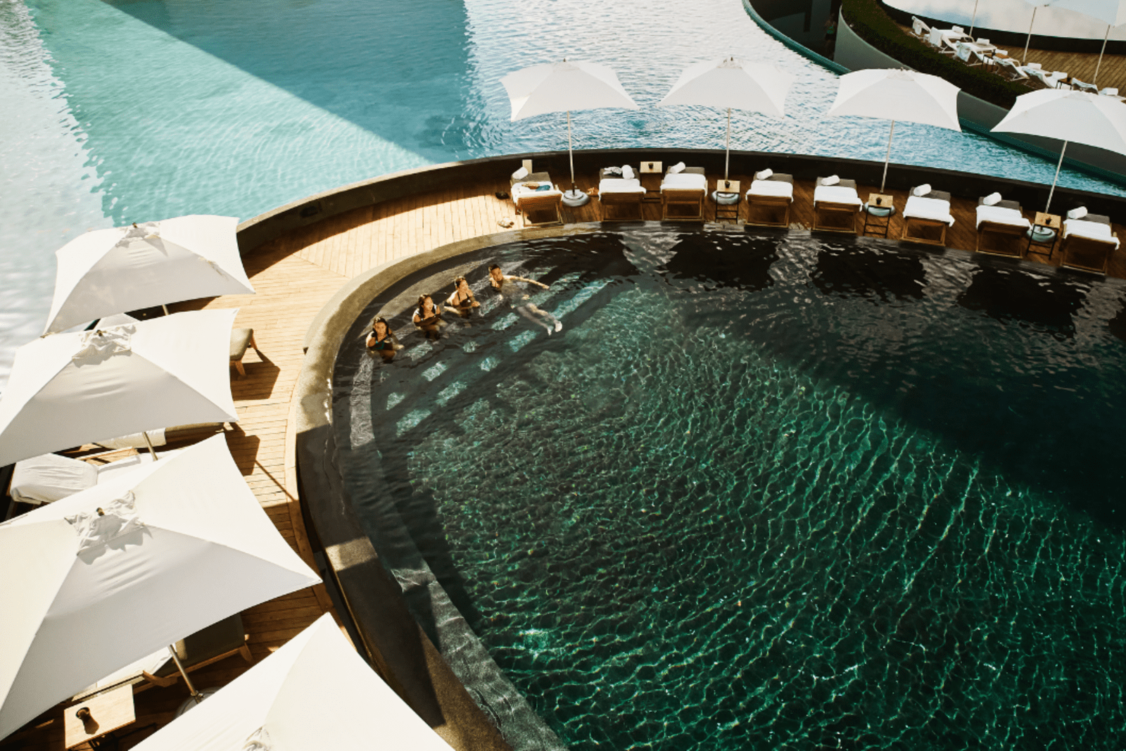 Family in the pool at an all-inclusive resort in the Caribbean