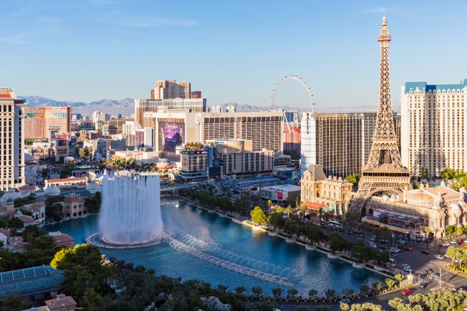 The Bellagio fountains in Las Vegas