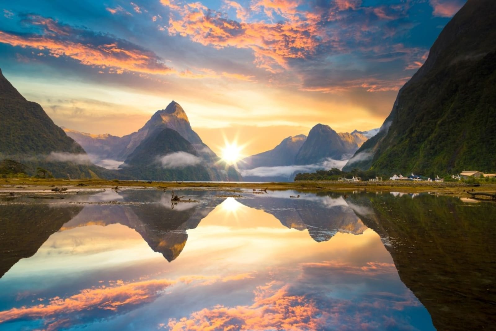 Milford Sound at sunset