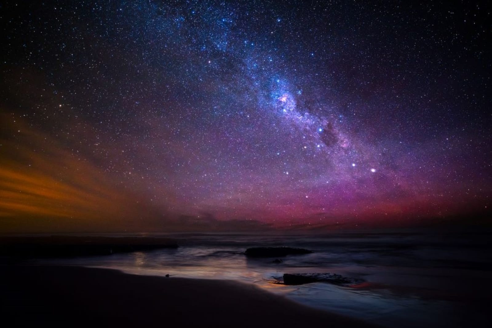 The milky way over the Great Ocean Road in Australia