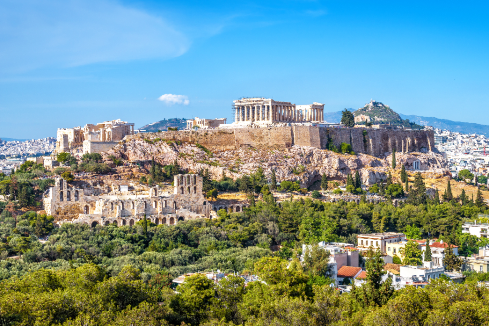 Panorama of Athens with Acropolis hill, Greece