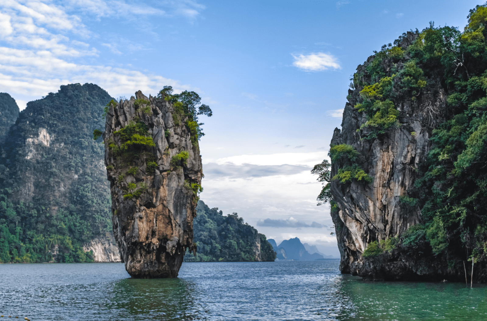 Unique rock formations in Phang Nga Bay, Thailand.