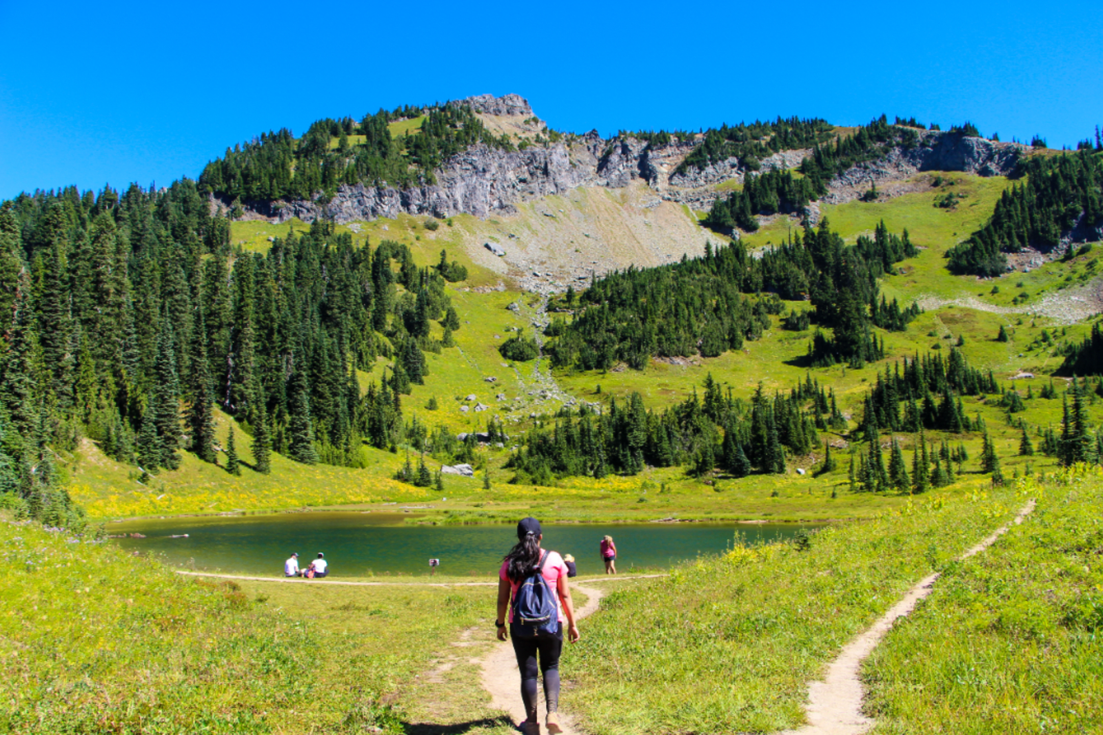 A person hiking near Seattle