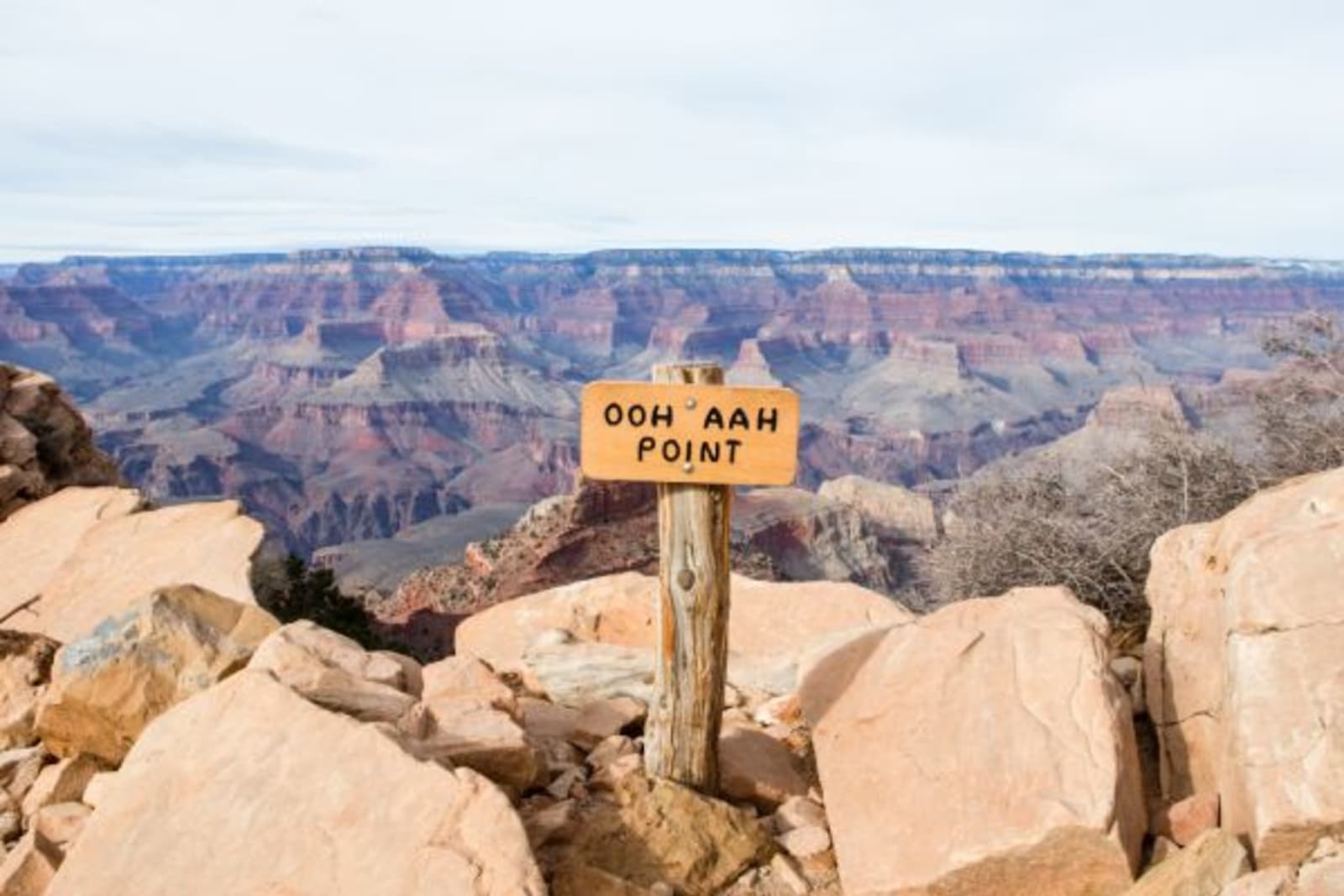 Oh Ah Point signage in Grand Canyon