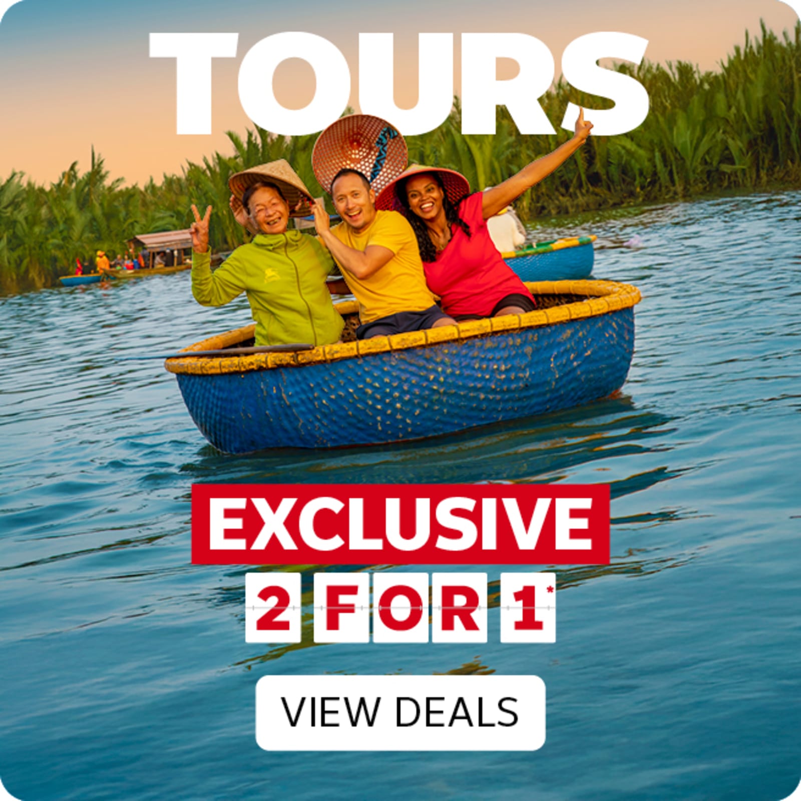 Tours. Exclusive 2 for 1* View deals