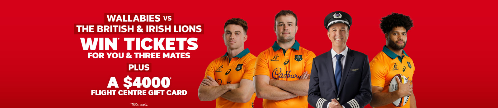 Wallabies vs the British & Irish Lions. Win* tickets for you & three mates plus a $4000* Flight Centre Gift Card