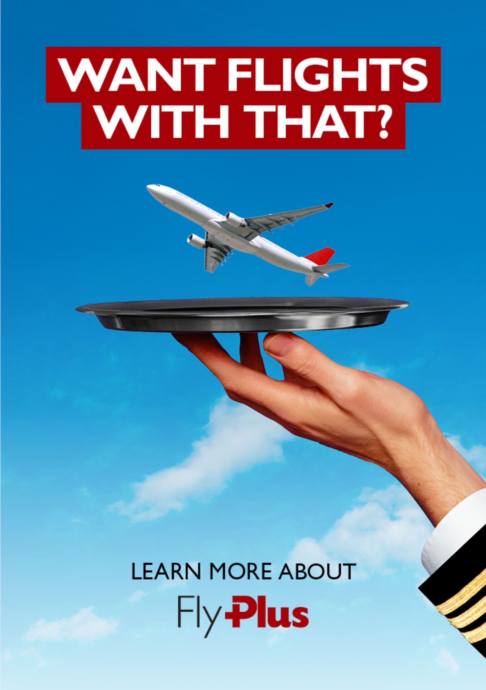 Want flights with that? | Learn more about FlyPlus