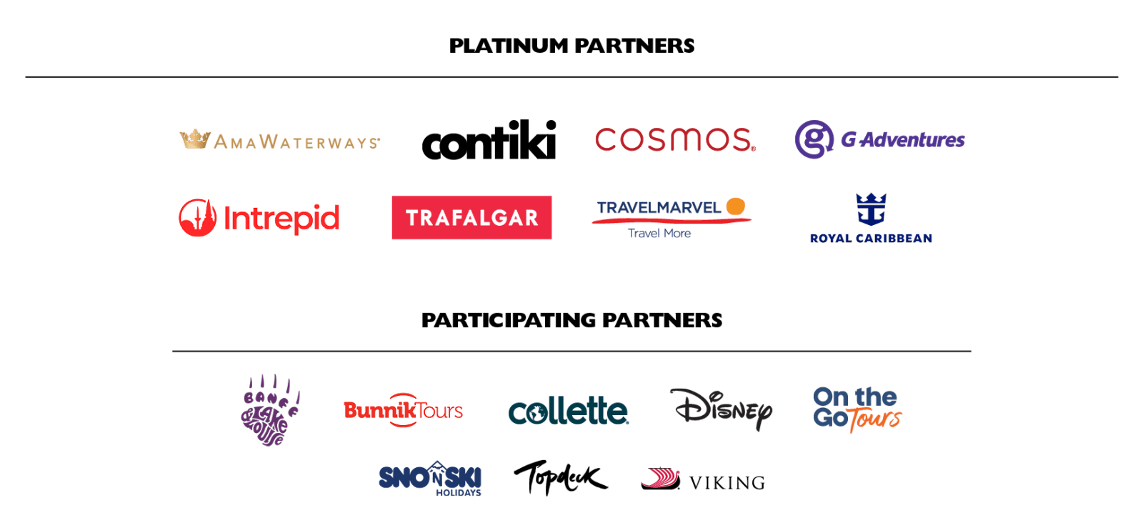 Platinum partners and participating partners logos