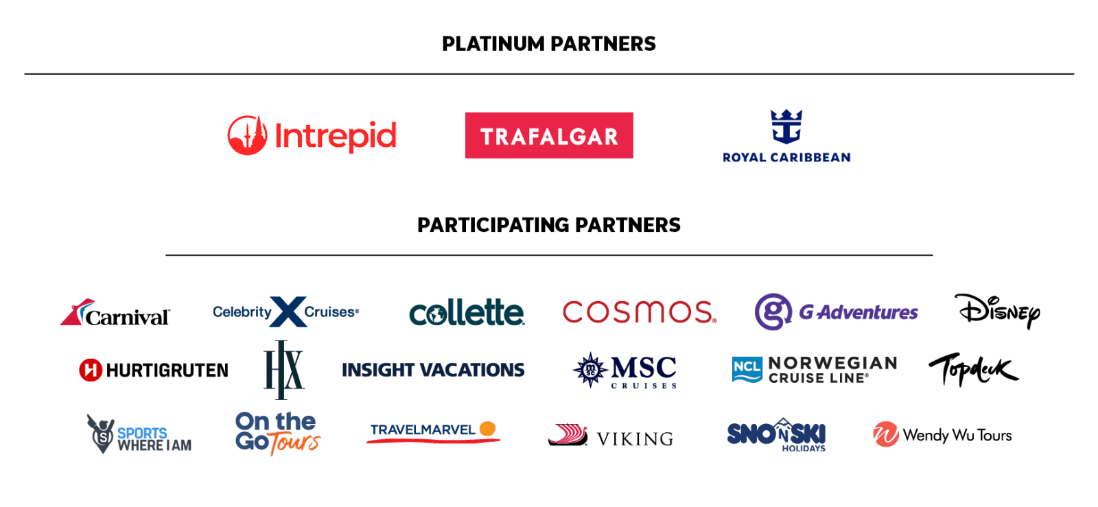 Platinum partners and participating partners logos