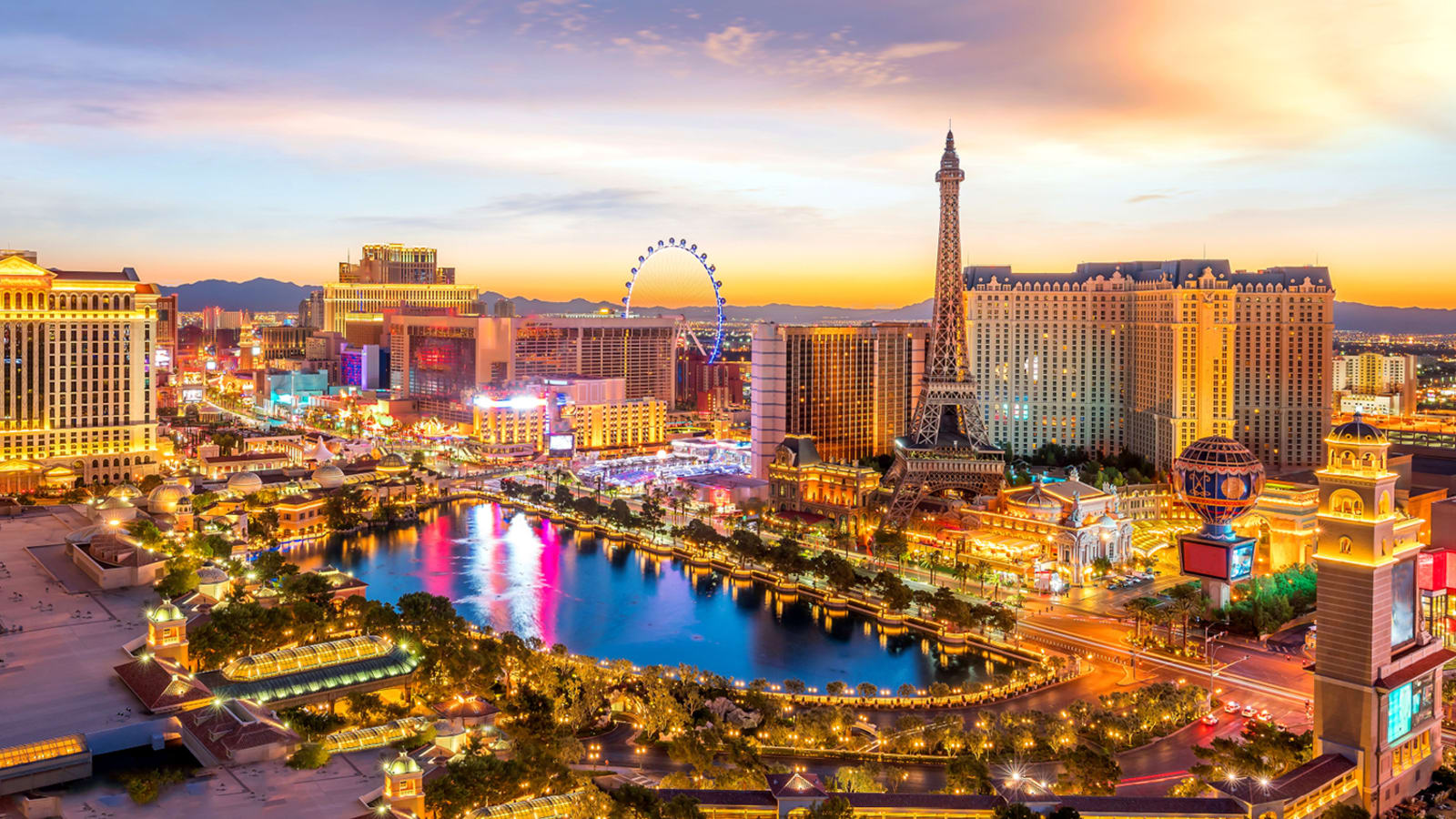 The Las Vegas Strip at sunset