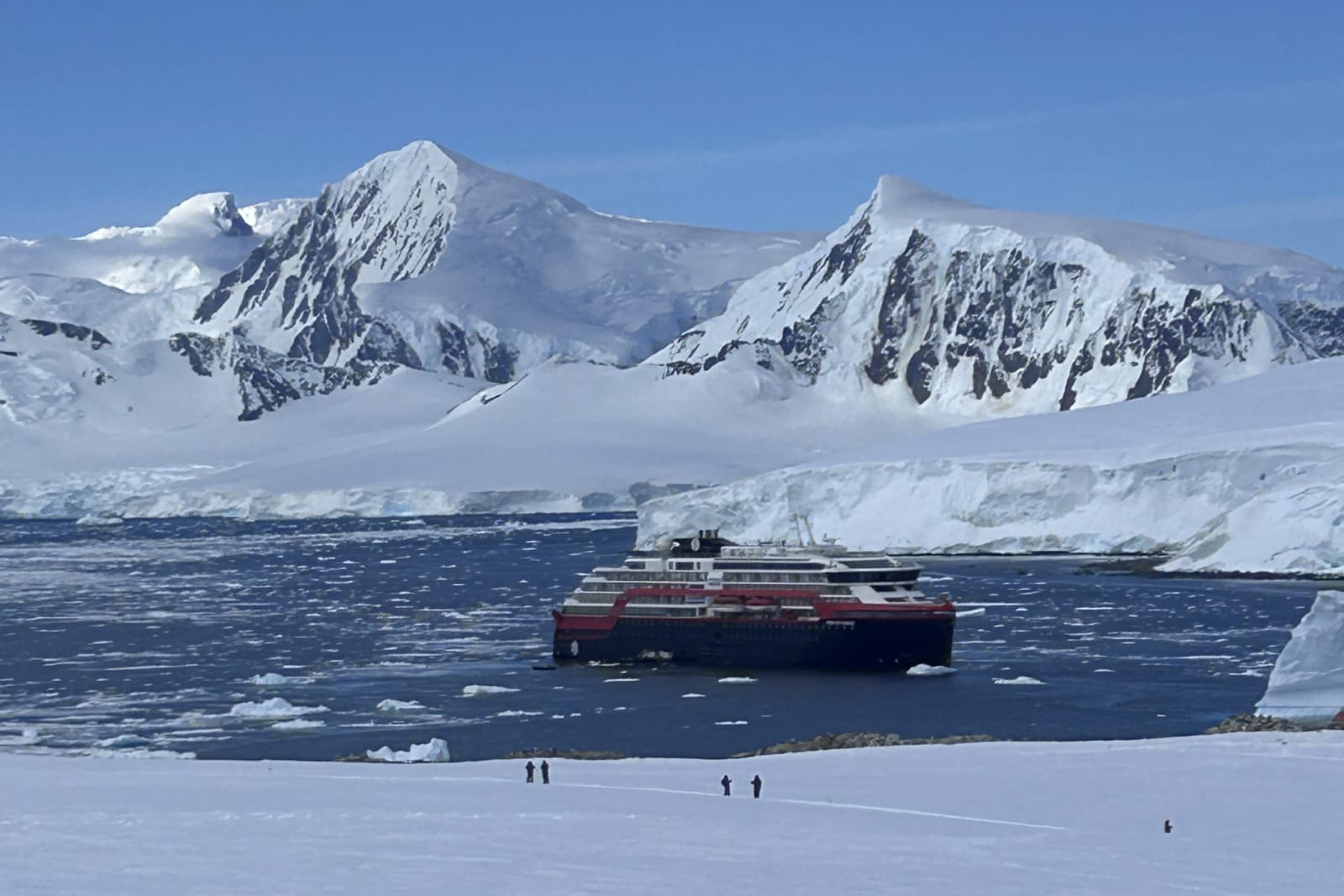 HX Expeditions ship in Antarctica